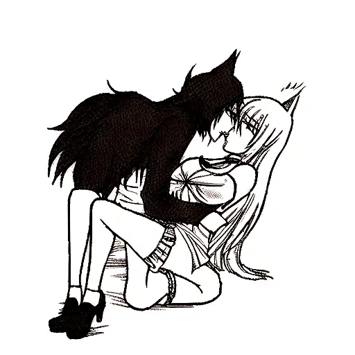 Ahri from league of legends kissing misa from death note tattoo design idea