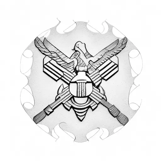 puzzle pieces with USMC sergeant major insignia, combat veteran, 2 sons tattoo design idea