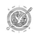 puzzle pieces with USMC sergeant major insignia, combat veteran, 2 sons tattoo design idea