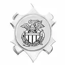 puzzle pieces with USMC sergeant major insignia, combat veteran, 2 sons tattoo design idea