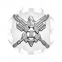 puzzle pieces with USMC sergeant major insignia, combat veteran, 2 sons tattoo design idea