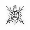 puzzle pieces with USMC sergeant major insignia, combat veteran, 2 sons tattoo design idea