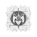 puzzle pieces with USMC sergeant major insignia, combat veteran, 2 sons tattoo design idea