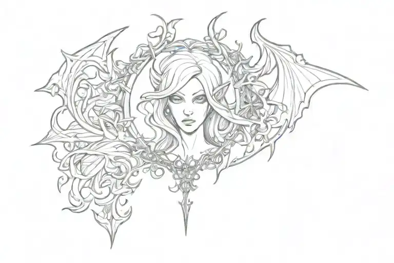 succubus heart tatto tattoo design idea