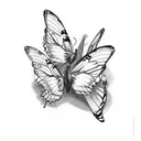 3 butterflies with broken wings and bandages  tattoo design idea