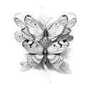 3 butterflies with broken wings and bandages  tattoo design idea