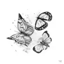 3 butterflies with broken wings and bandages  tattoo design idea
