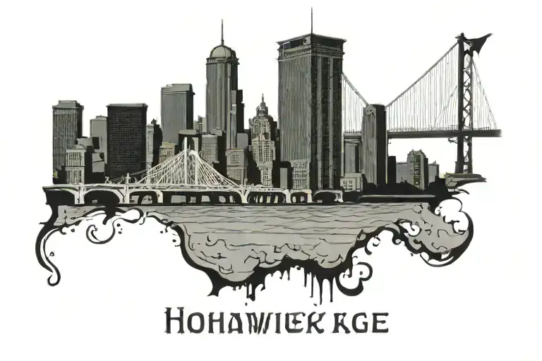 Milwaukee's Hoan Bridge with the 414 area code below it.  tattoo design idea