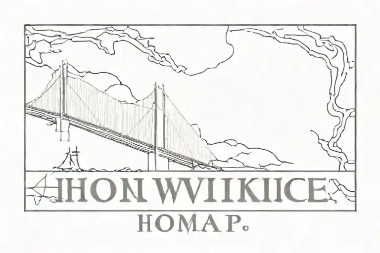 Milwaukee's Hoan Bridge over Lake Michigan with the 414 area code below it.  tattoo design idea