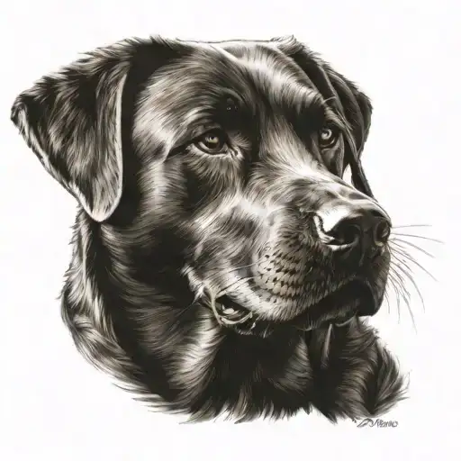 labrador brown dog tattoo design idea