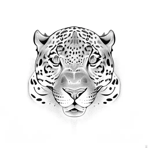 jaguar fine line  tattoo design idea