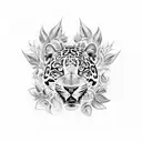 jaguar fine line  tattoo design idea
