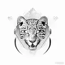 jaguar fine line  tattoo design idea