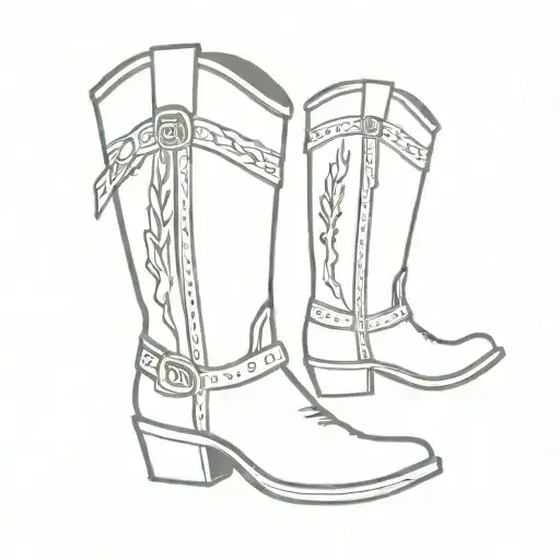 cowboy boot roman numeral 6/13 tattoo design idea