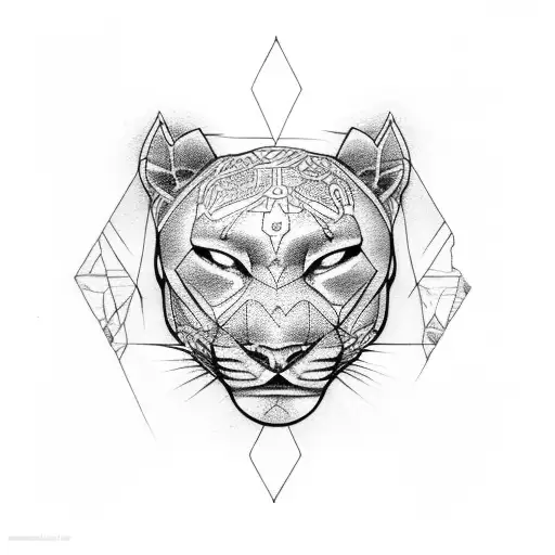 panther paw with number 5 tattoo design idea