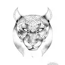 panther paw with number 5 tattoo design idea