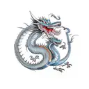 chinese dragón vs samurai tattoo design idea