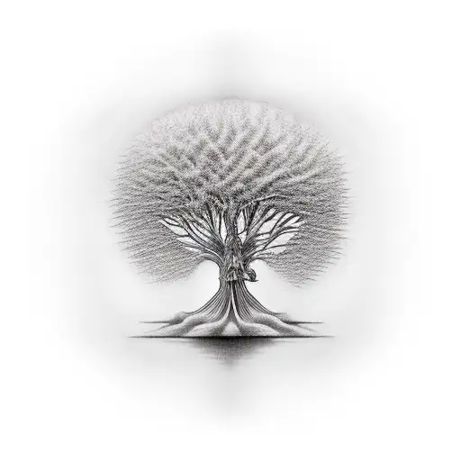 willow tree of life tattoo design idea