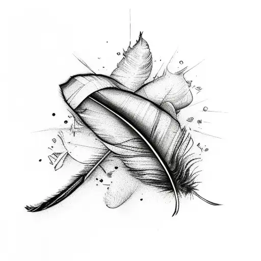 feather with "Be the change" tattoo design idea