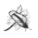 feather with "Be the change" tattoo design idea