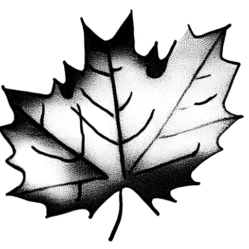 coffee bean combined with maple leaf tattoo design idea