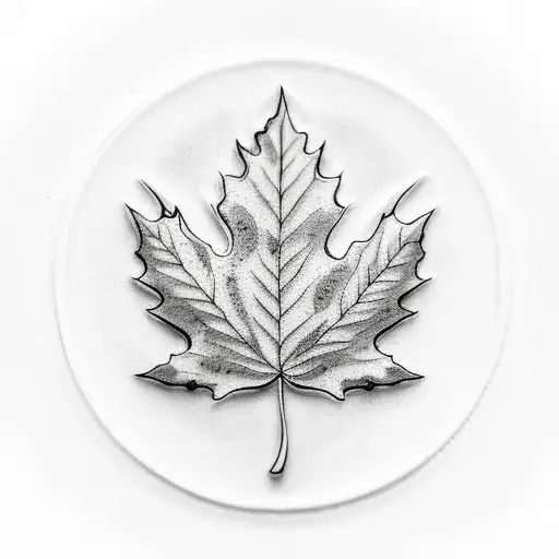 coffee bean combined with maple leaf tattoo design idea