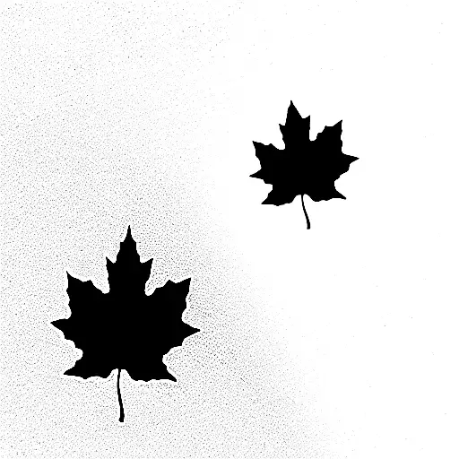 coffee bean and maple leaf tattoo design idea