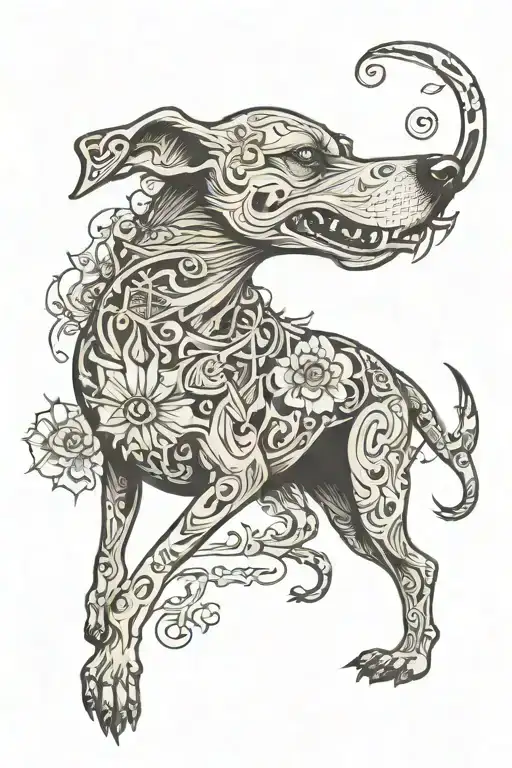 dead dog memory his name tattoo design idea