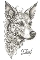 dead dog memory his name tattoo design idea