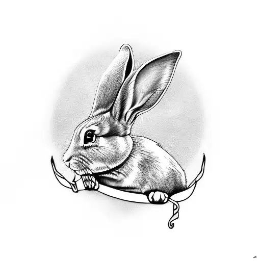 wishbone 777 rabbit tattoo design idea
