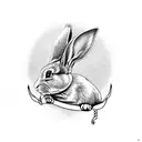 wishbone 777 rabbit tattoo design idea