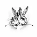 wishbone 777 rabbit tattoo design idea