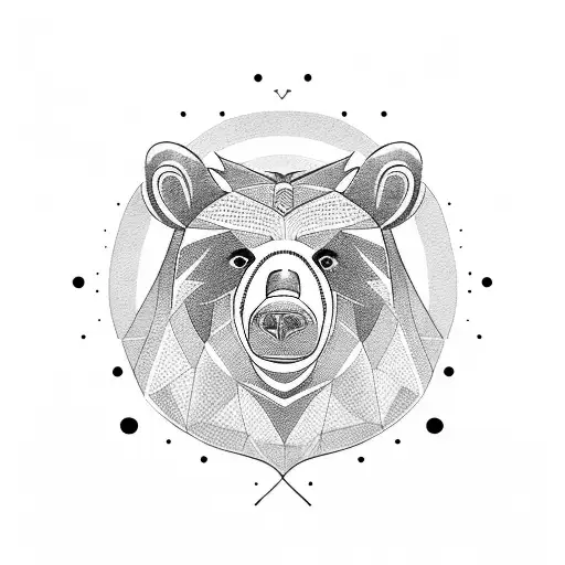 A bear with the nordic simbol tattoo design idea