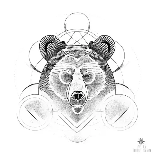 Bear with the nordic symbol tattoo design idea