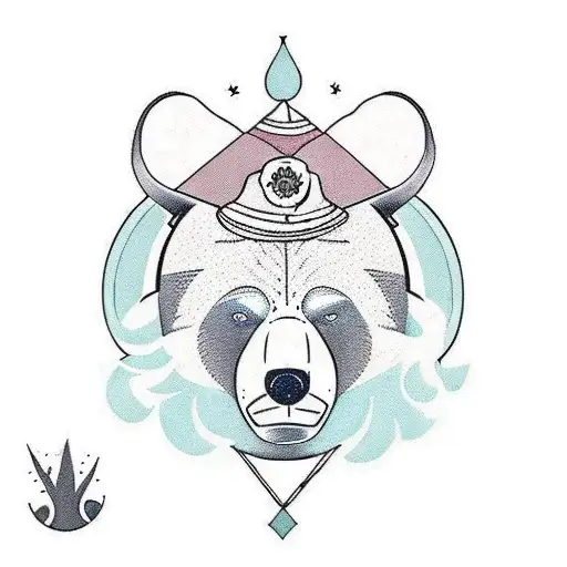A bear with the nordic simbol tattoo design idea