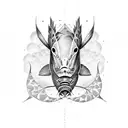 Fisch with coordinates tattoo design idea