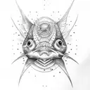 Fisch with coordinates tattoo design idea