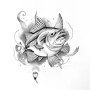 Fisch with coordinates tattoo design idea