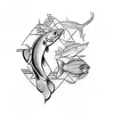 Fisch with coordinates tattoo design idea