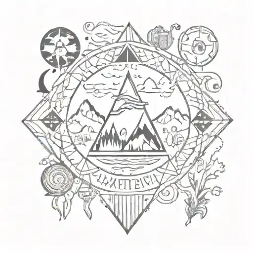 An abstract design featuring a mix of ZYN patches, Patagonia sweaters, and symbols of bragging, all intertwined in a chaotic yet harmonious way tattoo design idea