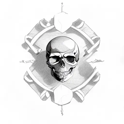 angle with skull and crossbones  tattoo design idea