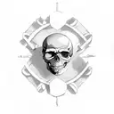 angle with skull and crossbones  tattoo design idea