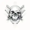 angle with skull and crossbones  tattoo design idea