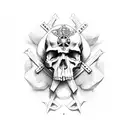 angle with skull and crossbones  tattoo design idea