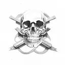 angle with skull and crossbones  tattoo design idea