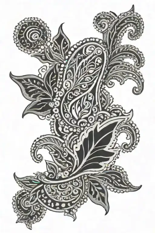 paisley pattern tattoo design idea