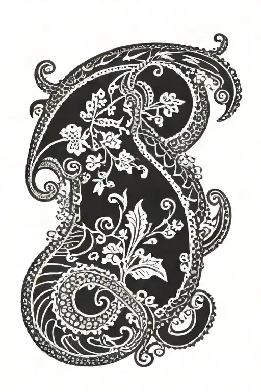 paisley pattern tattoo design idea