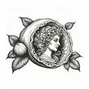 aphrodite inside a shell tattoo design idea