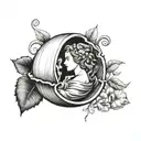 aphrodite inside a shell tattoo design idea