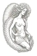 aphrodite inside a shell tattoo design idea
